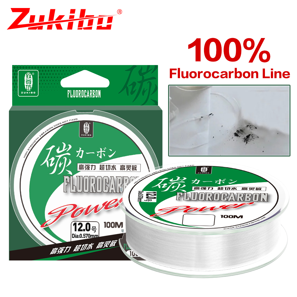 ZUKIBO 50 м 100 м 100% фторугл – обзор и цена Fluorocarbon Line