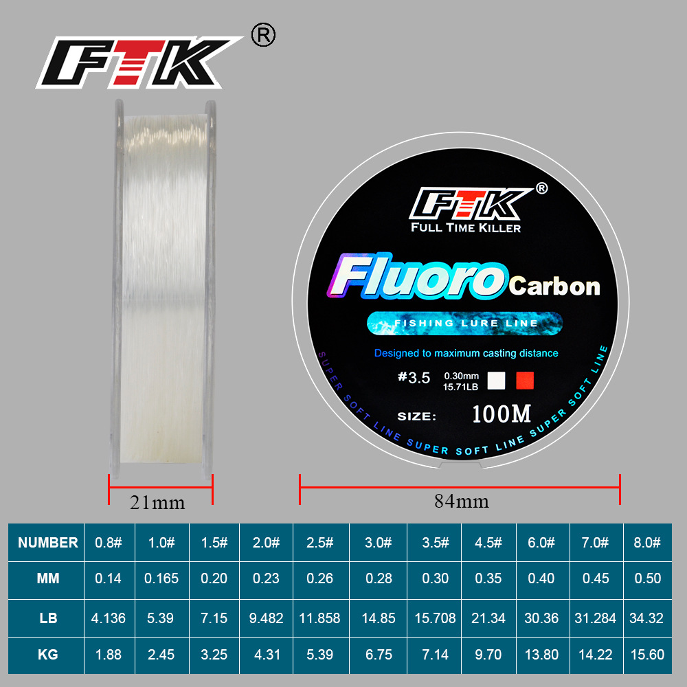 100 м леска с фторуглеродным п – обзор и цена Fluorocarbon Line